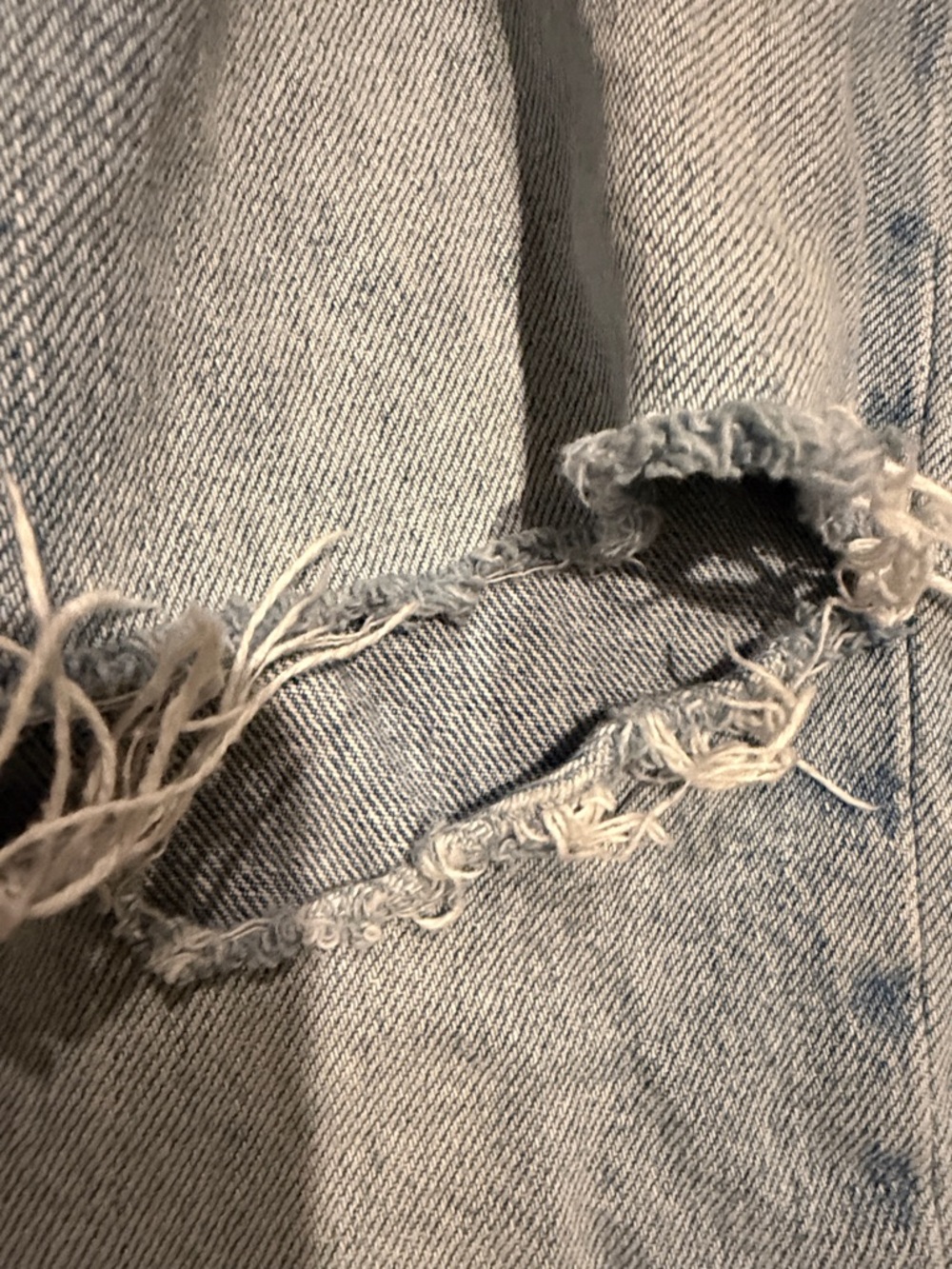 Old Navy Light Blue Distressed Wide-Leg Jeans - Picture 2 of 7